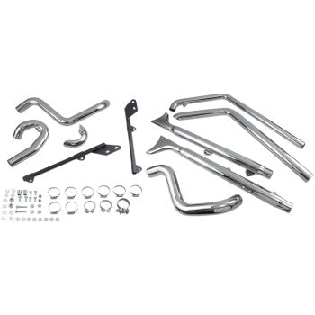 1800-1743 - 1S66E-33 Fishtail True Dual Exhaust System — with Baffles