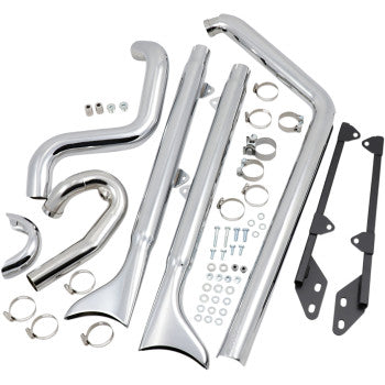 1800-1742 - 1S66E-30 Fishtail True Dual Exhaust System — with Baffles